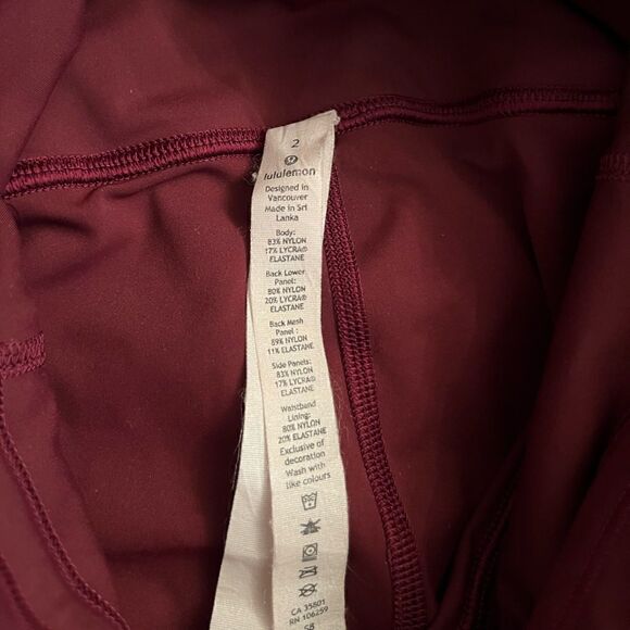 Lululemon Zip The Line Crop leggings 
Deep Ruby / Poppy Coral - Picture 3 of 16